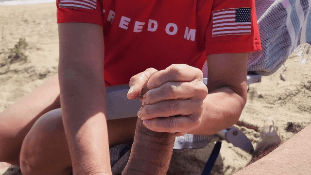 Beach handjob